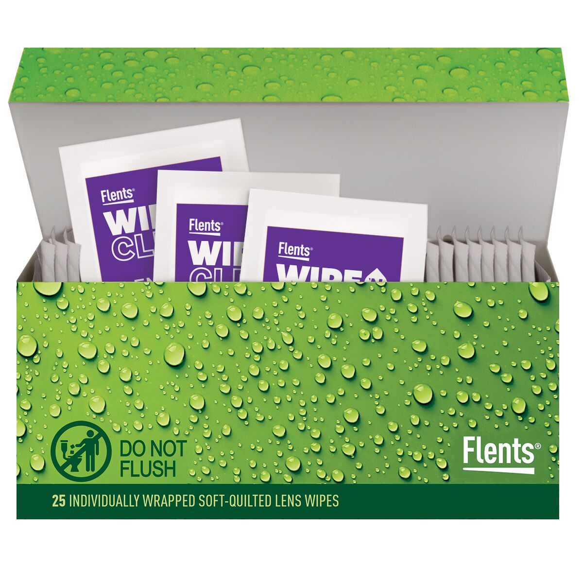 Flents Eyeglass Cleaner Lens Wipes - 225 Count (3 Boxes of 75) Individually  Wrapped Pre-Moistened Cleaning Cloths Anti-Streak for Eyeglasses