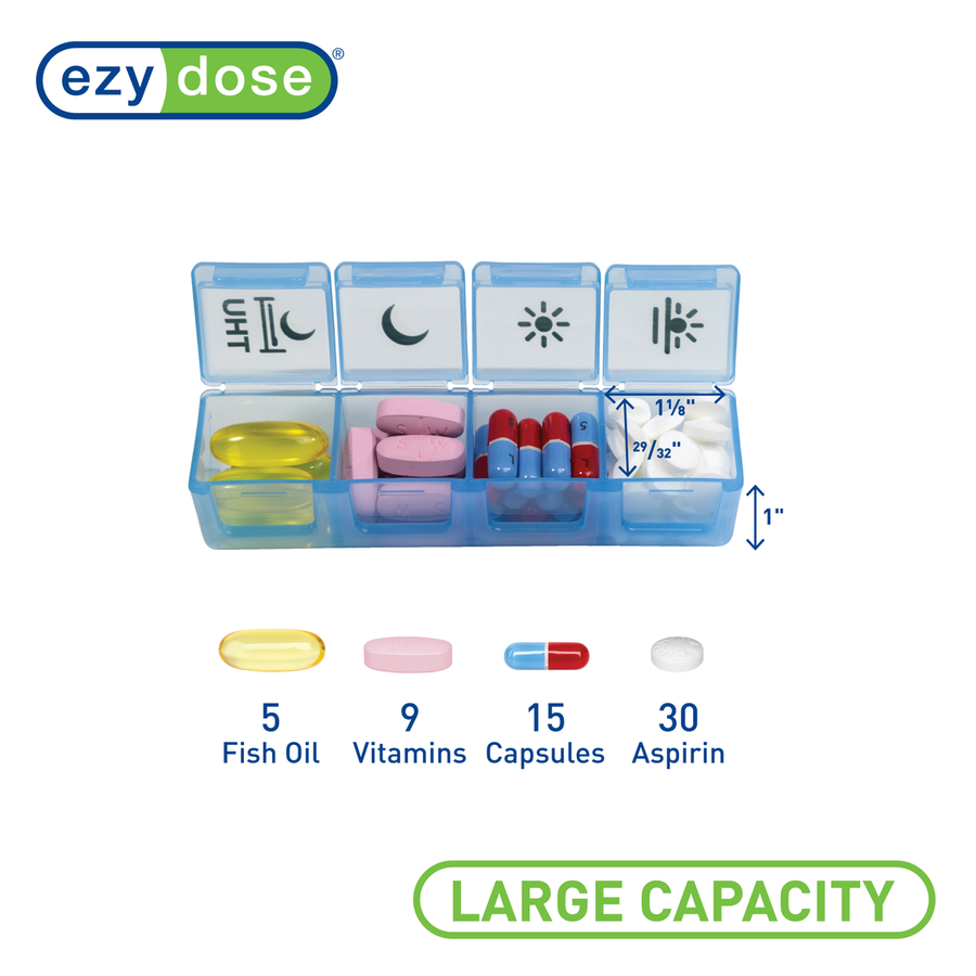 Ezy Dose® Weekly 4x/Day Pill Planner with Tray, Rainbow