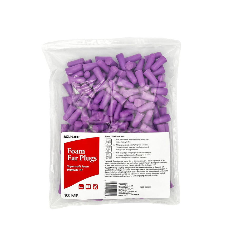 Acu-Life® Purple Foam Ear Plugs (100 Pair)