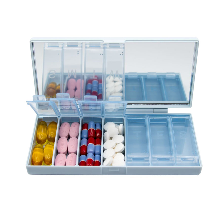 Equadose® Mirrored Travel Pill Case