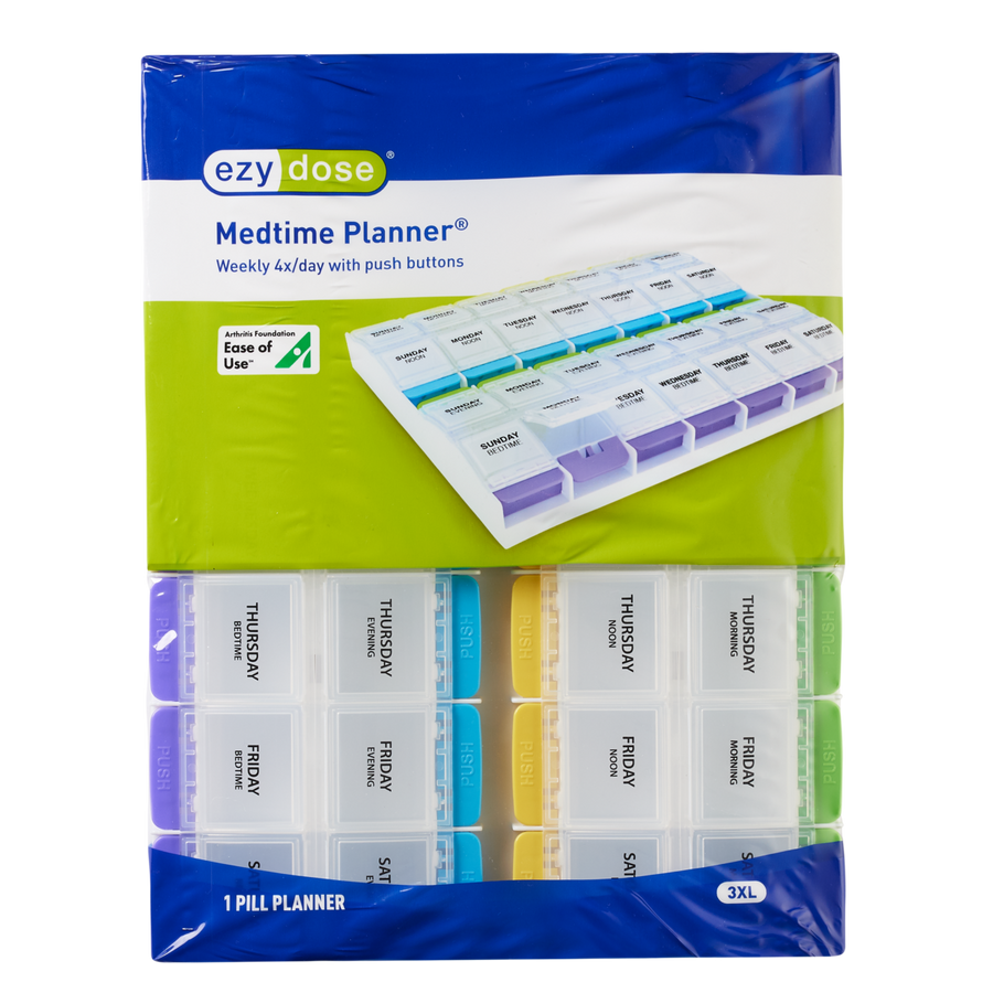 Ezy Dose® Push Button Weekly 4x/Day Pill Planner (3XL)