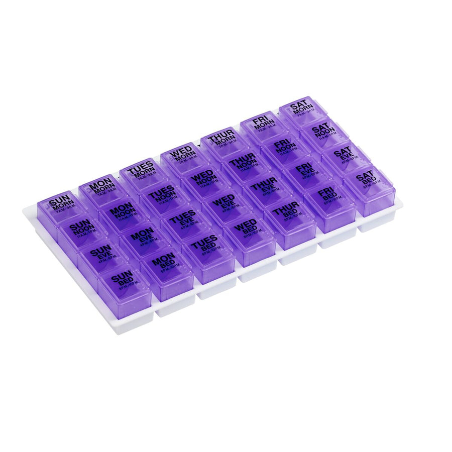 Portable Pill Organizer - Revolutionize Your Medication Routine with Our 4/6 Compartment Pill Box Purple