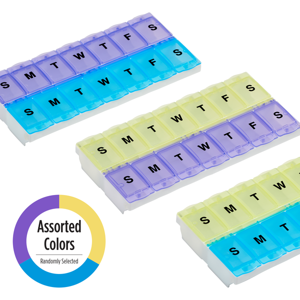 Locking 2-Week Pill Planner (2XL) in assorted colors
